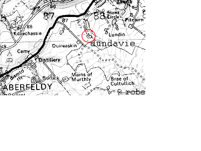 Dundavie,Grandtully map